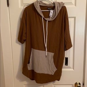 Brown hoodie tee shirt